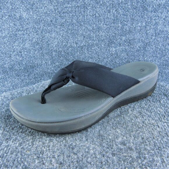 Clarks Women's Arla Glison Flip Flop‎ Black Fabric Size 9M Gently Used 2025 - Picture 1 of 10